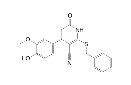 3-pyridinecarbonitrile, 1,4,5,6-tetrahydro-4-(4-hydroxy-3-methoxyphenyl)-6-oxo-2-[(phenylmethyl)thio]-