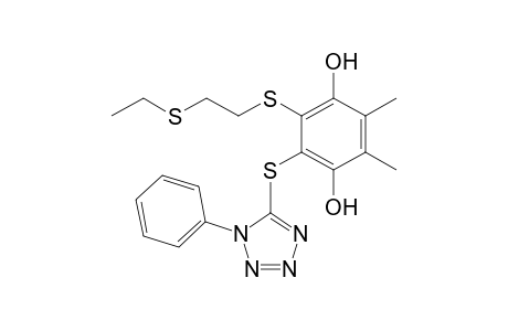 1,4-Benzenediol, 2-[[2-(ethylthio)ethyl]thio]-5,6-dimethyl-3-[(1-phenyl-1H-tetrazol-5-yl)thio]-