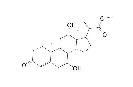 Pregn-4-ene-20-carboxylic acid, 7,12-dihydroxy-3-oxo-, methyl ester, (7.alpha.,12.alpha.,20S)-