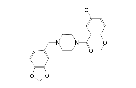 1-(1,3-benzodioxol-5-ylmethyl)-4-(5-chloro-2-methoxybenzoyl)piperazine