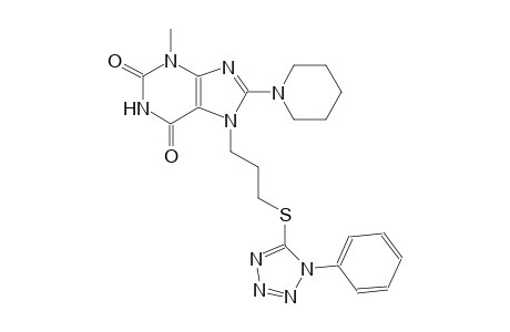 3-methyl-7-{3-[(1-phenyl-1H-tetraazol-5-yl)sulfanyl]propyl}-8-(1-piperidinyl)-3,7-dihydro-1H-purine-2,6-dione