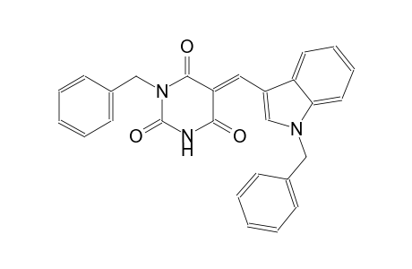 2,4,6(1H,3H,5H)-pyrimidinetrione, 1-(phenylmethyl)-5-[[1-(phenylmethyl)-1H-indol-3-yl]methylene]-, (5E)-