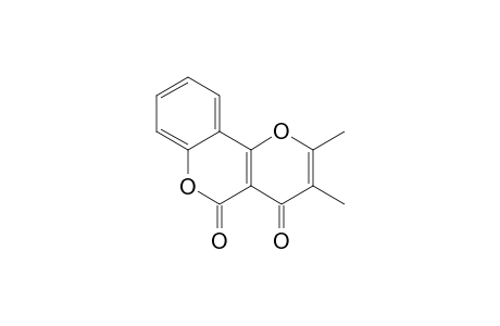 Pyran-3-carboxylic acid, 2-(o-hydroxyphenyl)-5,6-dimethyl-4-oxo ..delta.-lactone