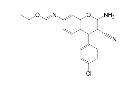 2-Amino-7-ethoxymethyleneamino-4-(4-chlorophenyl)-4H-chromene-3-carbonitrile