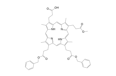 21H,23H-Porphine-2,7,12,18-tetrapropanoic acid, 3,8,13,17-tetramethyl-, 12-methyl 2,18-bis(phenylmethyl) ester