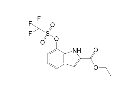 7-(trifluoromethylsulfonyloxy)-1H-indole-2-carboxylic acid ethyl ester