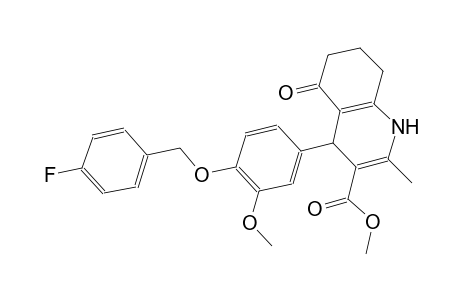 methyl 4-{4-[(4-fluorobenzyl)oxy]-3-methoxyphenyl}-2-methyl-5-oxo-1,4,5,6,7,8-hexahydro-3-quinolinecarboxylate