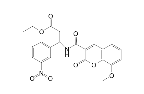 3-[(2-keto-8-methoxy-chromene-3-carbonyl)amino]-3-(3-nitrophenyl)propionic acid ethyl ester