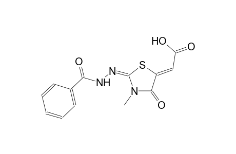 (2Z)-[(2E)-2-(benzoylhydrazono)-3-methyl-4-oxo-1,3-thiazolidin-5-ylidene]ethanoic acid