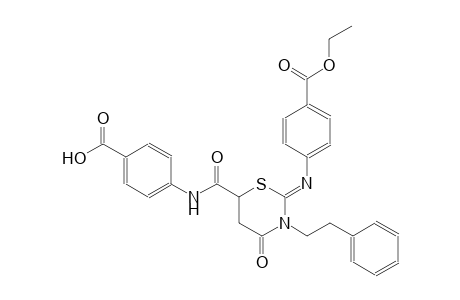 4-({[(2Z)-2-{[4-(ethoxycarbonyl)phenyl]imino}-4-oxo-3-(2-phenylethyl)tetrahydro-2H-1,3-thiazin-6-yl]carbonyl}amino)benzoic acid