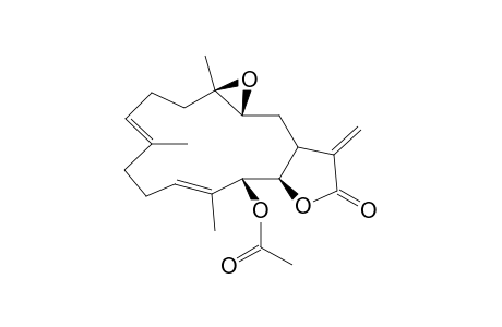 16-Methylene-12..beta.-acetoxy-2.beta,3..beta.-epoxy-3,7,11-trimethyl-15-oxo-14-oxabicyclo[12.3.0]heptadeca-6,10-diene