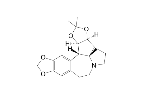 (3a.alpha.,4aR(*),15b.beta.,15c.alpha.)-(+-)-3a,4,6,7,9,10,15b,15c-Octahydro-2,2-dimethyl-5H-[1,3]dioxolo[4,5-h]-1,3-dioxolo[4,5]cyclopenta[1,2-a]pyrrolo[2,1-b][3]benzazepine