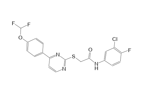 N-(3-chloro-4-fluorophenyl)-2-({4-[4-(difluoromethoxy)phenyl]-2-pyrimidinyl}sulfanyl)acetamide