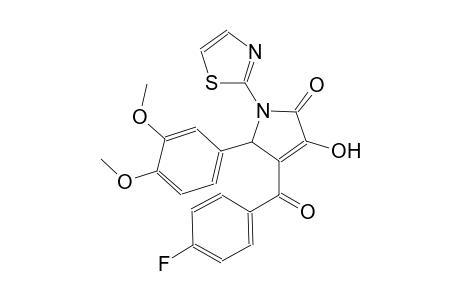 2H-pyrrol-2-one, 5-(3,4-dimethoxyphenyl)-4-(4-fluorobenzoyl)-1,5-dihydro-3-hydroxy-1-(2-thiazolyl)-
