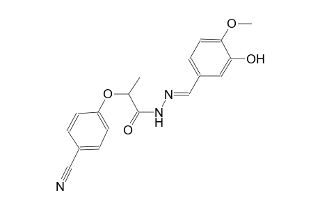 2-(4-cyanophenoxy)-N'-[(E)-(3-hydroxy-4-methoxyphenyl)methylidene]propanohydrazide