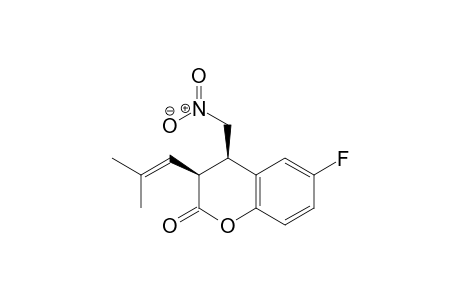 (3S,4R)-6-Fluoro-3-(2-methylprop-1-enyl)-4-(nitromethyl)chroman-2-one