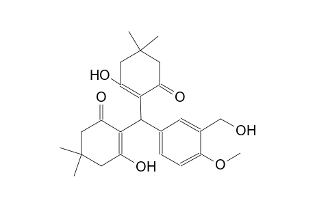3-hydroxy-2-[(2-hydroxy-4,4-dimethyl-6-oxo-1-cyclohexenyl)-[3-(hydroxymethyl)-4-methoxyphenyl]methyl]-5,5-dimethylcyclohex-2-en-1-one 3-hydroxy-2-[(2-hydroxy-4,4-dimethyl-6-oxo-1-cyclohexenyl)-[3-(hydroxymethyl)-4-methoxy-phenyl]methyl]-5,5-dimethyl-cyclohex-2-en-1-one 3-hydroxy-2-[(2-hydroxy-4,4-dimethyl-6-oxo-1-cyclohexenyl)-[3-(hydroxymethyl)-4-methoxyphenyl]methyl]-5,5-dimethyl-1-cyclohex-2-enone 3-hydroxy-2-[(2-hydroxy-6-keto-4,4-dimethyl-1-cyclohexenyl)-(4-methoxy-3-methylol-phenyl)methyl]-5,5-dimethyl-cyclohex-2-en-1-one
