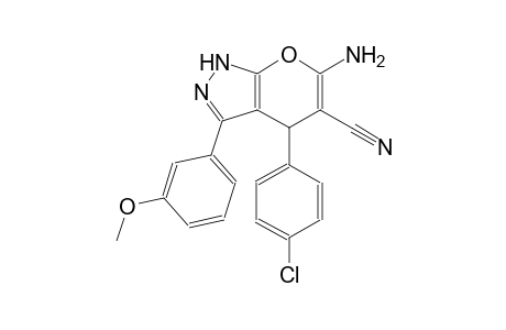 6-amino-4-(4-chlorophenyl)-3-(3-methoxyphenyl)-1,4-dihydropyrano[2,3-c]pyrazole-5-carbonitrile