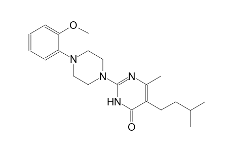 4(3H)-pyrimidinone, 2-[4-(2-methoxyphenyl)-1-piperazinyl]-6-methyl-5-(3-methylbutyl)-
