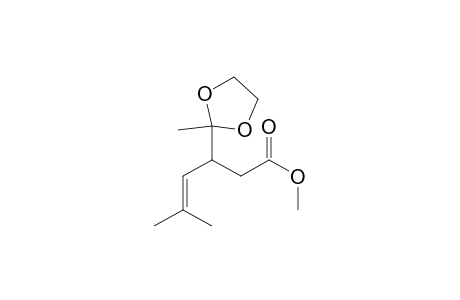 1,3-Dioxolane-2-propanoic acid, 2-methyl-.beta.-(2-methyl-1-propenyl)-, methyl ester, (.+-.)-