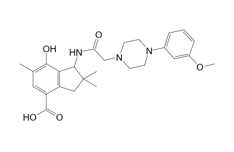 7-Hydroxy-1-[4-(3-methoxyphenyl)-1-piperazinylacetylamino]-2,2,6-trimethylindan-4-carboxylic acid