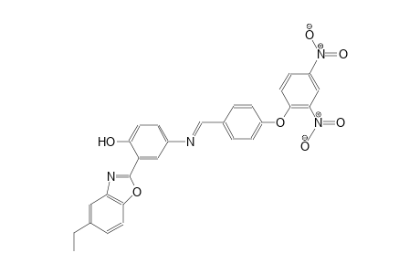 phenol, 4-[[(E)-[4-(2,4-dinitrophenoxy)phenyl]methylidene]amino]-2-(5-ethyl-2-benzoxazolyl)-