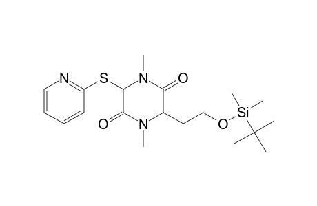 2,5-Piperazinedione, 3-[2-[[(1,1-dimethylethyl)dimethylsilyl]oxy]ethyl]-1,4-dimethyl-6-(2- pyridinylthio)-, cis-