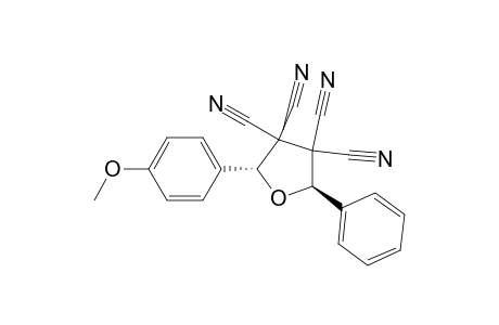 3,3,4,4(2H,5H)-Furantetracarbonitrile, 2-(4-methoxyphenyl)-5-phenyl-, trans-