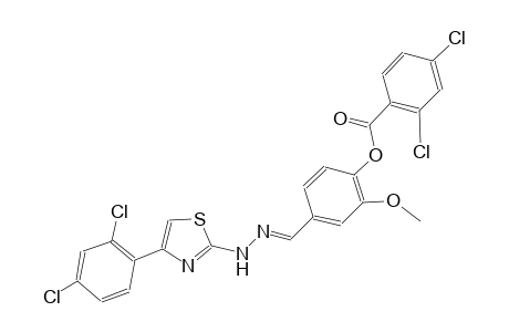 4-((E)-{[4-(2,4-dichlorophenyl)-1,3-thiazol-2-yl]hydrazono}methyl)-2-methoxyphenyl 2,4-dichlorobenzoate