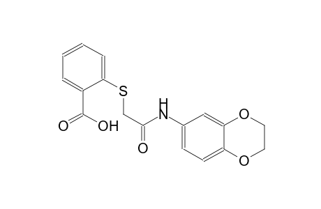 2-{[2-(2,3-dihydro-1,4-benzodioxin-6-ylamino)-2-oxoethyl]sulfanyl}benzoic acid