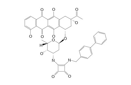 (7S,9S)-9-acetyl-7-[(2R,4S,5S,6S)-4-[[3,4-diketo-2-[(4-phenylbenzyl)amino]-1-cyclobutenyl]amino]-5-hydroxy-6-methyl-tetrahydropyran-2-yl]oxy-4,6,9,11-tetrahydroxy-8,10-dihydro-7H-tetracene-5,12-quinone