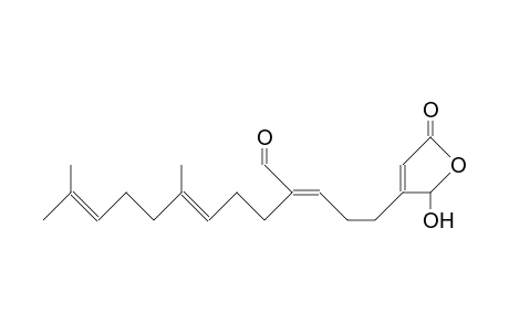 3-(4-Formyl-8,12-dimethyl-3(Z),7(E),11-tridecatrienyl)-2,5-dihydro-2-hydroxy-5-oxo-furane
