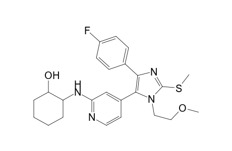 2-{4-[5-(4-Fluoro-phenyl)-3-(2-methoxy-ethyl)-2-methylsulfanyl-3H-imidazol-4-yl]-pyridin-2-ylamino}-cyclohexanol