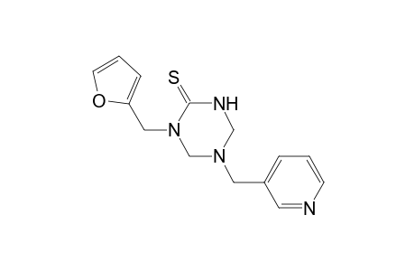 1,3,5-Triazine-2(1H)-thione, 1-(2-furanylmethyl)tetrahydro-5-(3-pyridinylmethyl)-