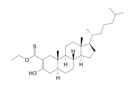 Cholest-2-ene-2-carbothioic acid, 3-hydroxy-, O-ethyl ester, (5.alpha.)-