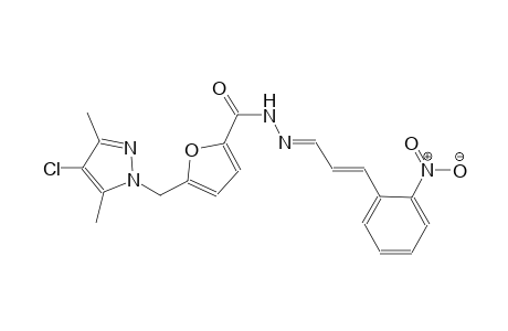 5-[(4-chloro-3,5-dimethyl-1H-pyrazol-1-yl)methyl]-N'-[(E,2E)-3-(2-nitrophenyl)-2-propenylidene]-2-furohydrazide