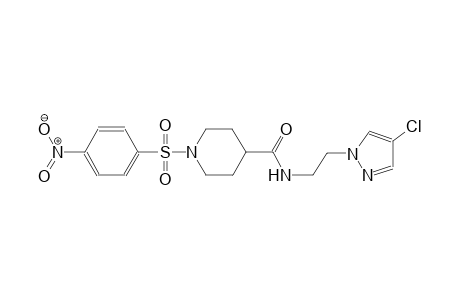 N-[2-(4-chloro-1H-pyrazol-1-yl)ethyl]-1-[(4-nitrophenyl)sulfonyl]-4-piperidinecarboxamide