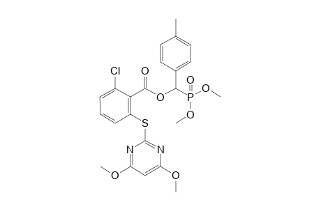 (dimethoxyphosphoryl)(p-tolyl)methyl 2-chloro-6-((4,6-dimethoxypyrimidin-2-yl)thio)benzoate
