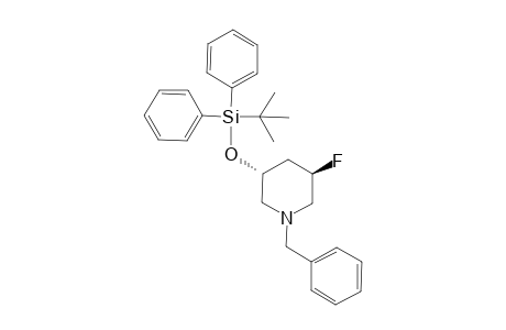 tert-Butyl-[(3R,5R)-5-fluoranyl-1-(phenylmethyl)piperidin-3-yl]oxy-diphenyl-silane
