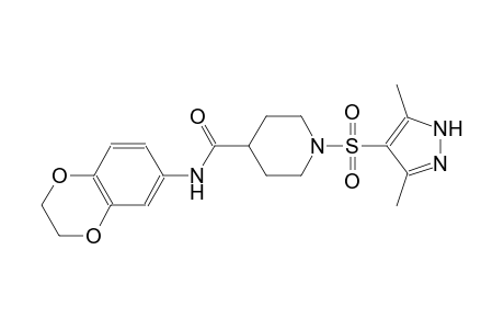 N-(2,3-dihydro-1,4-benzodioxin-6-yl)-1-[(3,5-dimethyl-1H-pyrazol-4-yl)sulfonyl]-4-piperidinecarboxamide