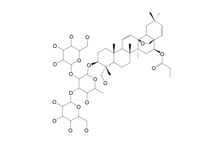 ClINOPODISIDE-E;16-BETA-PROPIONYL-3-BETA,23-DIHYDROXY-OLEANA-11,21-DIEN-3-YL-[BETA-D-GLUCOPYRANOSYL-(1->2)]-[BETA-D-GLUCOPYRANOSYL-(1->3)]-BETA-D-F