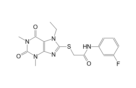 2-[(7-ethyl-1,3-dimethyl-2,6-dioxo-2,3,6,7-tetrahydro-1H-purin-8-yl)sulfanyl]-N-(3-fluorophenyl)acetamide