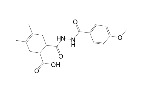 6-{[2-(4-methoxybenzoyl)hydrazino]carbonyl}-3,4-dimethyl-3-cyclohexene-1-carboxylic acid