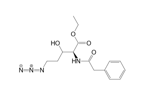 DL-Norvaline, 5-azido-3-hydroxy-N-(phenylacetyl)-, ethyl ester, erythro-