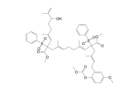 2-[5',13-bis(Benzenesulfonyl)-18'-hydroxy-5',13'-bis(methoxycarbonyl)-3',7',11',15',19'-pentamethylicosa-2',6',10',14,19'-pentaenyl]-1-[(methoxycarbonyl)oxy]-4-methoxybenzene
