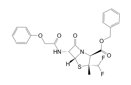 4-Thia-1-azabicyclo[3.2.0]heptane-2-carboxylic acid, 3-(difluoromethyl)-3-methyl-7-oxo-6-[(phenoxyacetyl)amino]-, phenylmethyl ester, [2S-(2.alpha.,3.alpha.,5.alpha.,6.beta.)]-