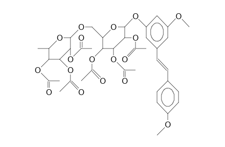 (E)-3,4'-Dimethoxy-5-(2,3,4-tri-O-acetyl-6-O-[2,3,4-tri-O-acetyl-A-L-rhamnopyranosyl]-B-D-glucopyranosyloxy)-stilbene