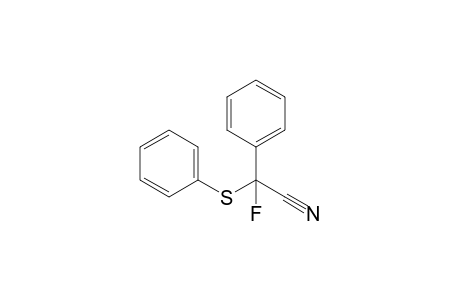 2-Fluoranyl-2-phenyl-2-phenylsulfanyl-ethanenitrile