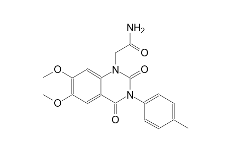 2-(6,7-dimethoxy-3-(4-methylphenyl)-2,4-dioxo-3,4-dihydro-1(2H)-quinazolinyl)acetamide