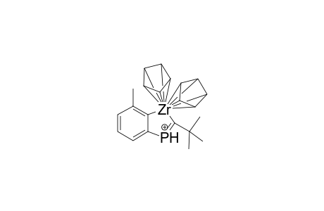 1,1-Bis(.eta.-cyclopentadienyl)-2-tert-butyl-7-methyl-1-zircona-3-phosphaindene